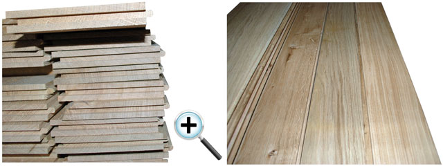 Aspect de la surface et profil des lames de parquet en chêne 