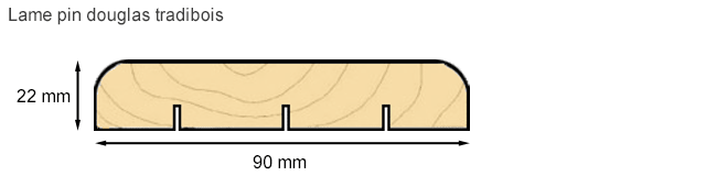 Profile d'une lame de terrasse tradibois